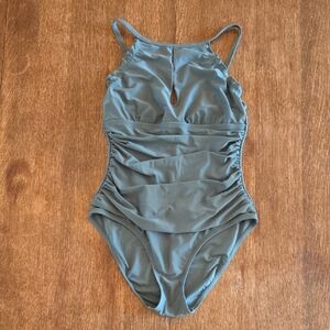 Ellen Tracy Olive Green One-Piece Bathing Suit, Women's Size 6